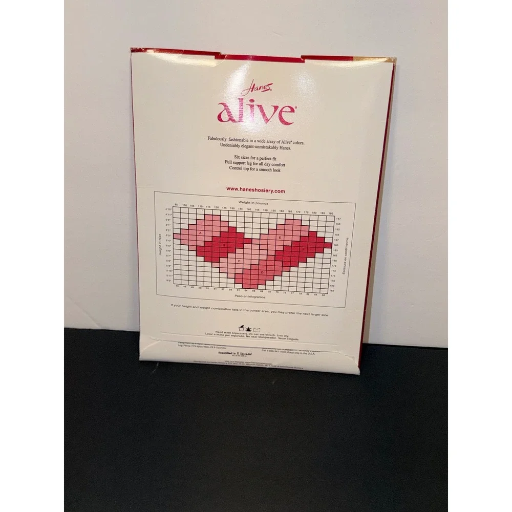 Vintage Hanes Alive Full Support Pantyhose Barely Black Sz D Control Top 810